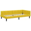 vidaXL Corner Bed Frame with Headboard Yellow 100 cm x 200 cm Velvet