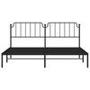 vidaXL Metal Bed Frame without Mattress with Headboard Black 200x200cm