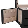 vidaXL Jewellery Box 4-Layer with Mirror Lockable Black 22.5x17.5x16.5 cm