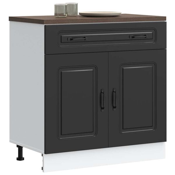 vidaXL Kitchen Base Cabinet Kalmar Black Engineered Wood