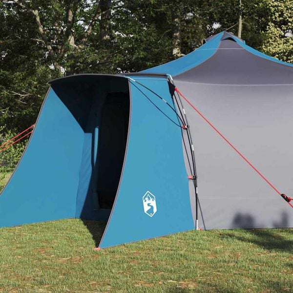 vidaXL Tipi Tent with Roof Blue and Grey 492 x 492 x 275 cm Fabric