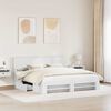 vidaXL Bed Frame with Headboard White 200 x 200 cm Engineered Wood