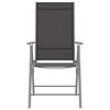 vidaXL 7 Piece Garden Dining Set Aluminium Silver and Black