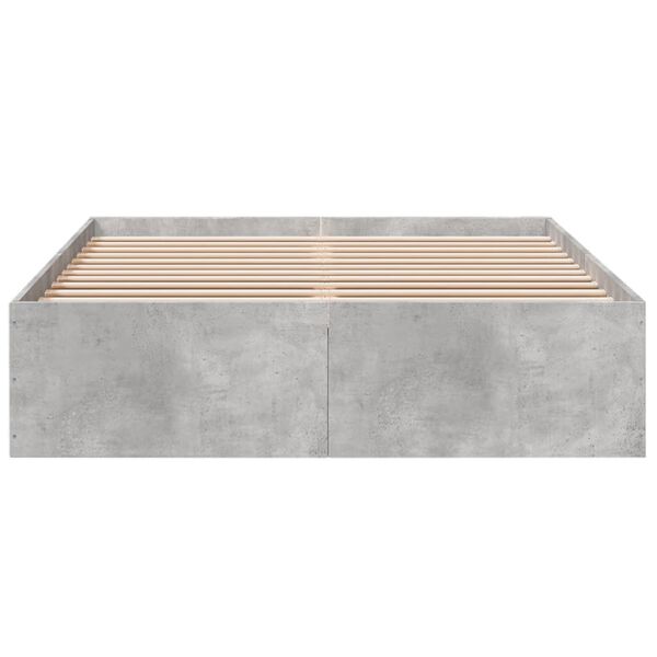 vidaXL Bed Frame without Mattress Concrete Grey 135x190 cm Double