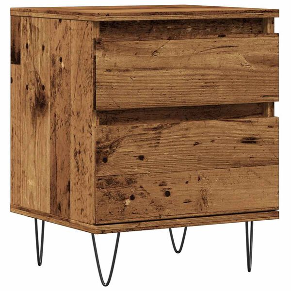 vidaXL Bedside Cabinet Old Wood 40x35x50 cm Engineered Wood