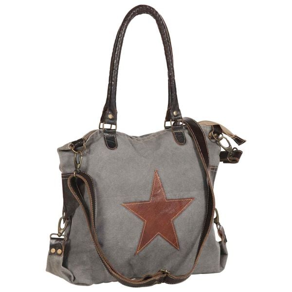 vidaXL Star Handbag Dark Grey 63 x 41 cm Canvas
