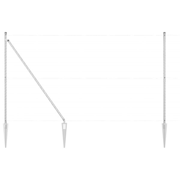 vidaXL Fence Post Other 26 pcs Grey 3.2 x 3.2 x 180 cm Steel