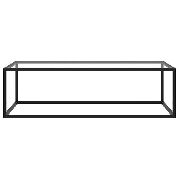 vidaXL Coffee Table Black with Tempered Glass 120x60x35 cm