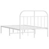 vidaXL Metal Bed Frame without Mattress with Headboard White 120x200cm