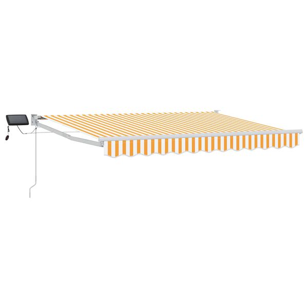 vidaXL Manual Retractable Awning with LEDs Yellow and White 3.5 x 2 m