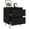 vidaXL Bedside Cabinet Black 40x35x50 cm Engineered Wood