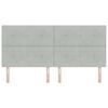 vidaXL LED Headboard with LED Strip Lights Light Grey 200 cm Polyester