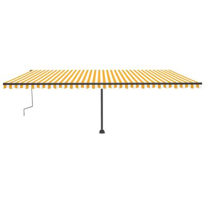 vidaXL Manual Retractable Awning with LED 600x300 cm Yellow and White