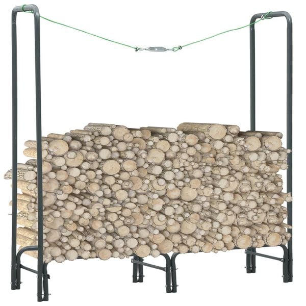 vidaXL Firewood Rack Anthracite 120x35x120 cm Steel