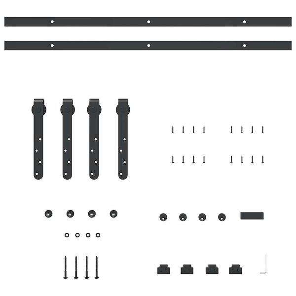 vidaXL Sliding Cabinet Door Kit 152 cm Carbon Steel