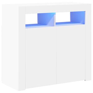 vidaXL Sideboard with LED Lights White 80x35x75 cm
