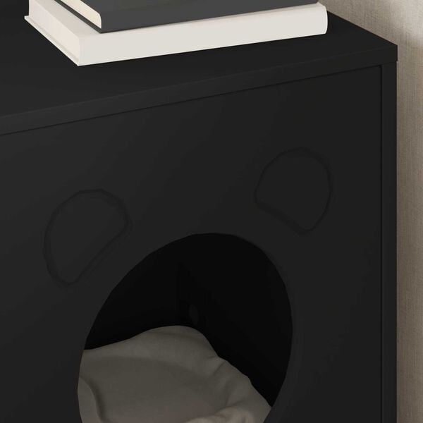 vidaXL Cat House Black 42.5 x 40 x 53 cm Engineered Wood