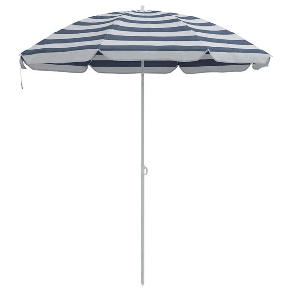 vidaXL Beach Parasol Blue and white 161 x 193 cm Polyester