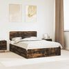 vidaXL Bed Frame with Drawer Smoked Oak 160 x 200 cm Engineered Wood