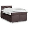 vidaXL Box Spring Bed with Mattress Dark Brown 120x200 cm Fabric