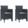 vidaXL Garden Chair 2 pcs Anthracite 53 x 49 x 85 cm PP