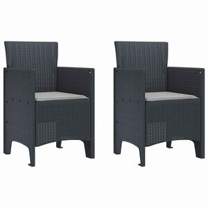 vidaXL Garden Chair 2 pcs Anthracite 53 x 49 x 85 cm PP