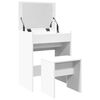 vidaXL Dressing Table and Stool White 60x40x113.5 cm