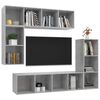 vidaXL 4 Piece TV Cabinet Set Concrete Grey Engineered Wood