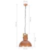 vidaXL Industrial Hanging Lamp 25 W Copper Round Mango Wood 52 cm E27