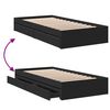 vidaXL Bed Frame with Drawers without Mattress Black 90x190 cm Single