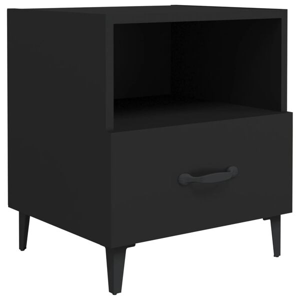 vidaXL Bedside Cabinets 2 pcs Black Engineered Wood