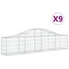 vidaXL Arched Gabion Baskets 9 pcs 200x30x40/60 cm Galvanised Iron