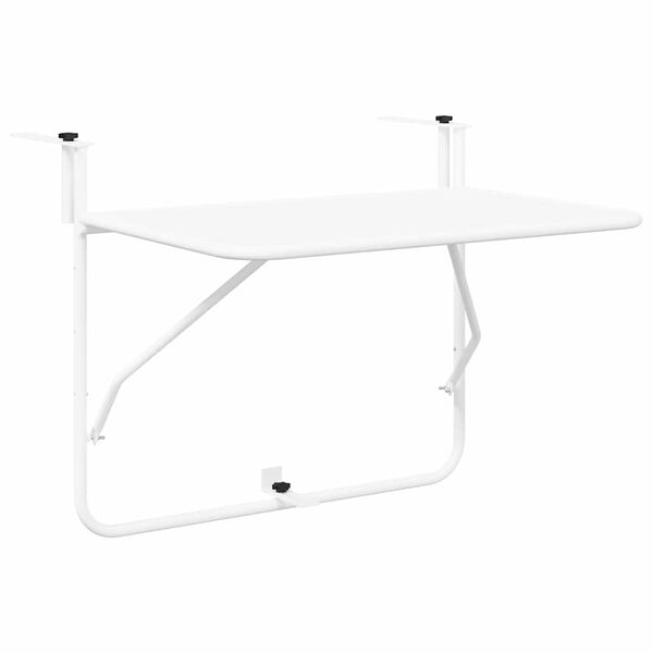 vidaXL Hanging Balcony Table White 60 x 39 x 65 cm Steel