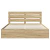 vidaXL Bed Frame with Headboard Sonoma 200 x 200 cm Solid Pine Wood