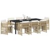 vidaXL Garden Dining Set 9 pcs Beige Poly Rattan
