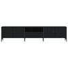 vidaXL TV Cabinet with Drawer Black 200x25x44 cm Engineered Wood