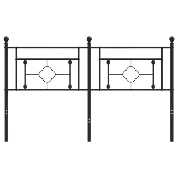 vidaXL Metal Headboard Black 150 cm