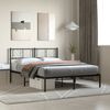 vidaXL Metal Bed Frame without Mattress with Headboard Black 120x190cm