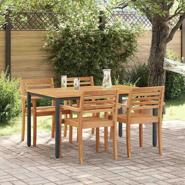 vidaXL Outdoor Tables Natural and black 150 x 90 x 75 cm