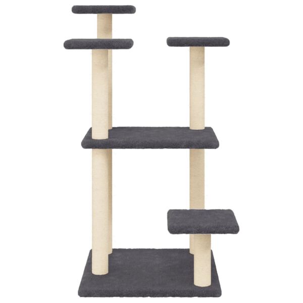 vidaXL Cat Scratching Posts with Platforms Dark Grey 98.5 cm