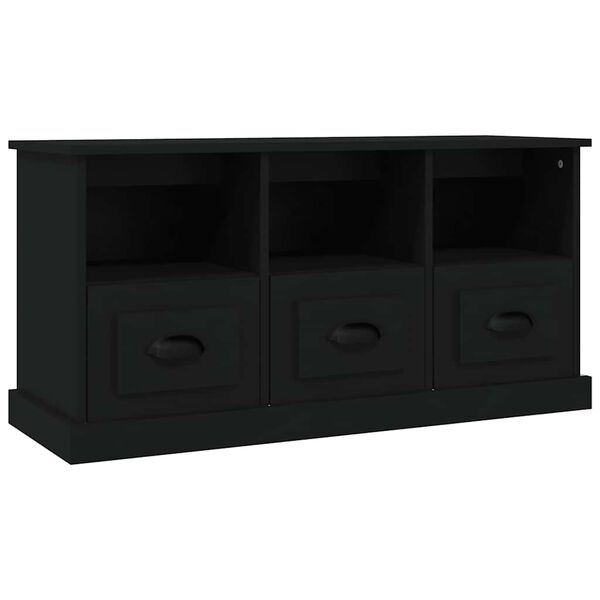 vidaXL TV Cabinet Black 100x35x50 cm Engineered Wood