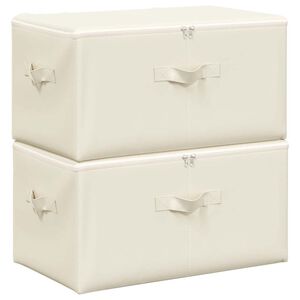 vidaXL Storage Box | Set of 2 | Cream | Polyester | Medium | Foldable