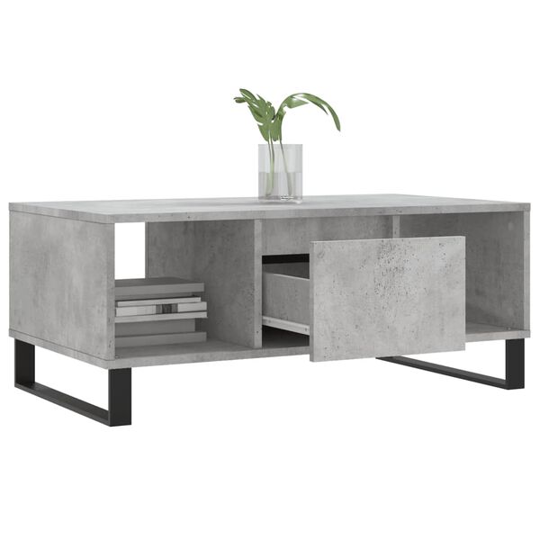 vidaXL Coffee Table Concrete Grey 90x50x36.5 cm Engineered Wood