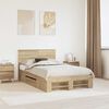 vidaXL Bed Frame Sonoma Oak 137 x 203 cm Engineered Wood