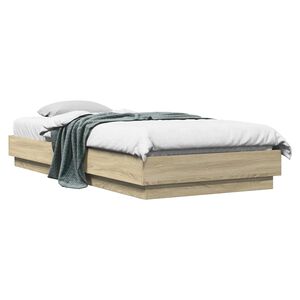 vidaXL Floor Bed Frame Sonoma Oak 80 x 200 cm Engineered Wood