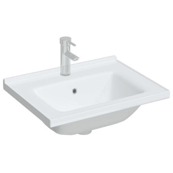 vidaXL Bathroom Sink White 61x48x19.5 cm Rectangular Ceramic