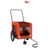 vidaXL Pet Bike Trailer Orange and Black Oxford Fabric and Iron