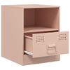 vidaXL Bedside Cabinet Pink 34.5x39x44 cm Steel