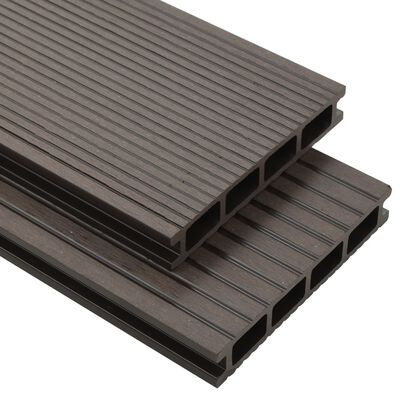 vidaXL WPC Hollow Decking Boards with Accessories 36m² 2.2m Dark Brown