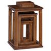 vidaXL Lantern 3 pcs Natural Mahogany Wood